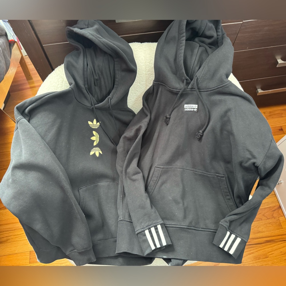Adidas Originals Black Hoodie with Trefoil - Bundle in Size XS